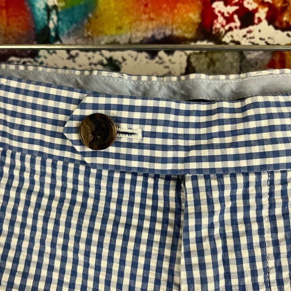 Brooks Brothers Genuine Seersucker Bermuda Short Size 36 Cotton Shorts Blue Whit - Picture 2 of 7